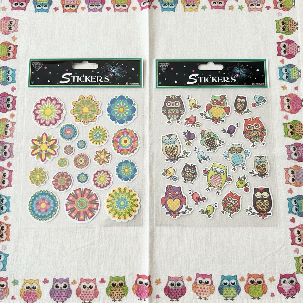 Owl and Flower Mandala Sticker Collection - 2010s Owls 🦉